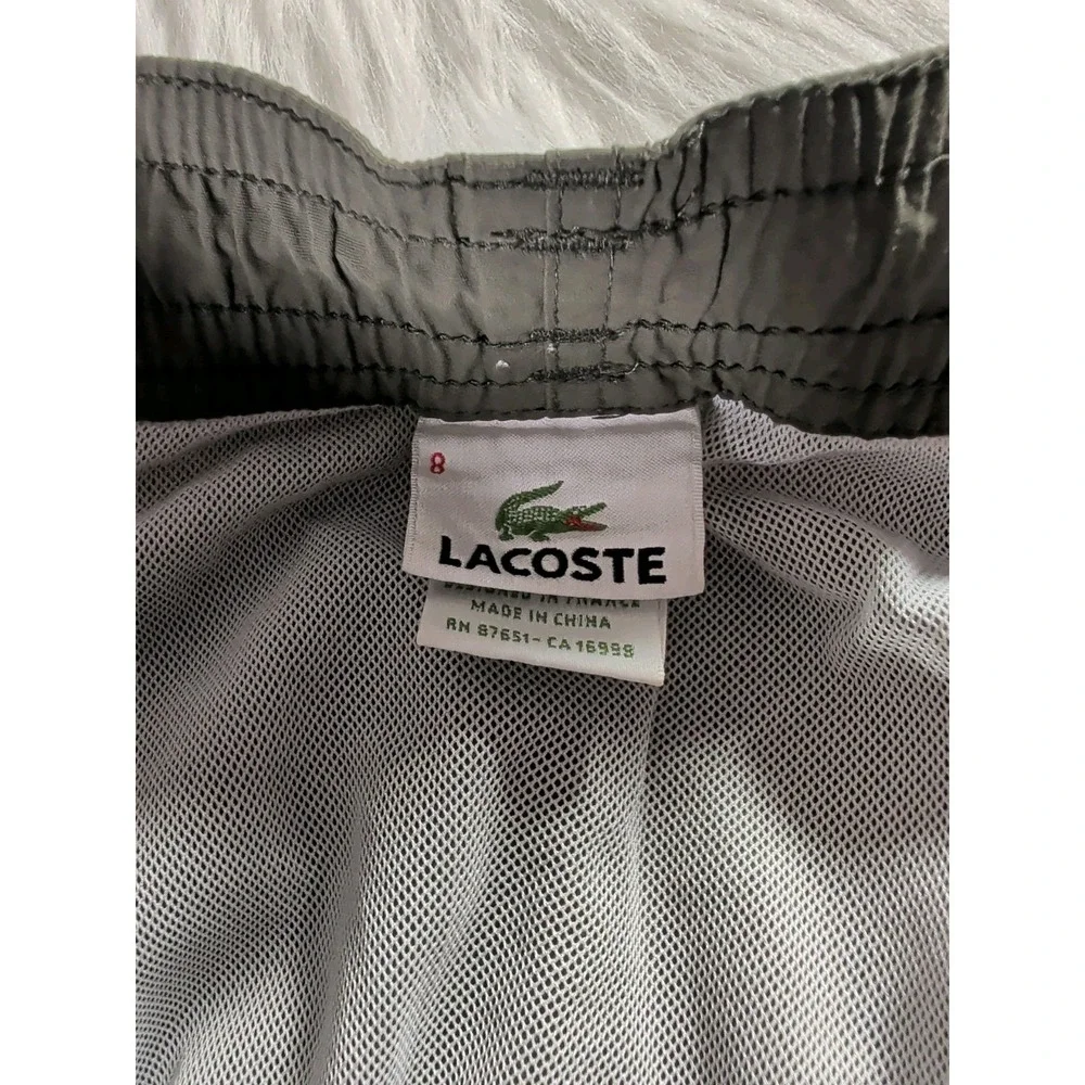 Lacoste Swim Trunks Mens‎ 8 XXXL Olive Green Multi Color Logo Graphic Shorts
